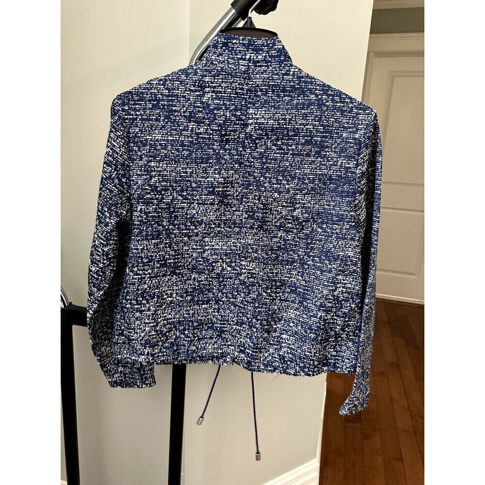 Armani Jeans Women's Jacquard Canvas Light Spring Jacket Dark Blue Size 40 $380 - Picture 12 of 15